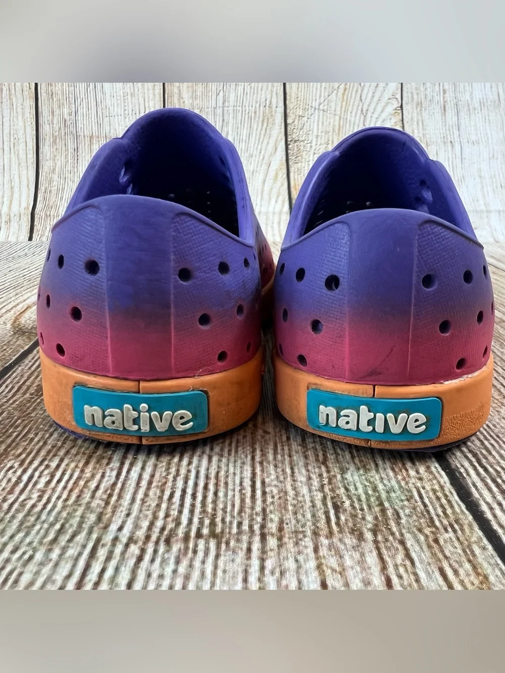 Native Jefferson Sugarlite Ombre Kids Slip on Shoes Size 8C
